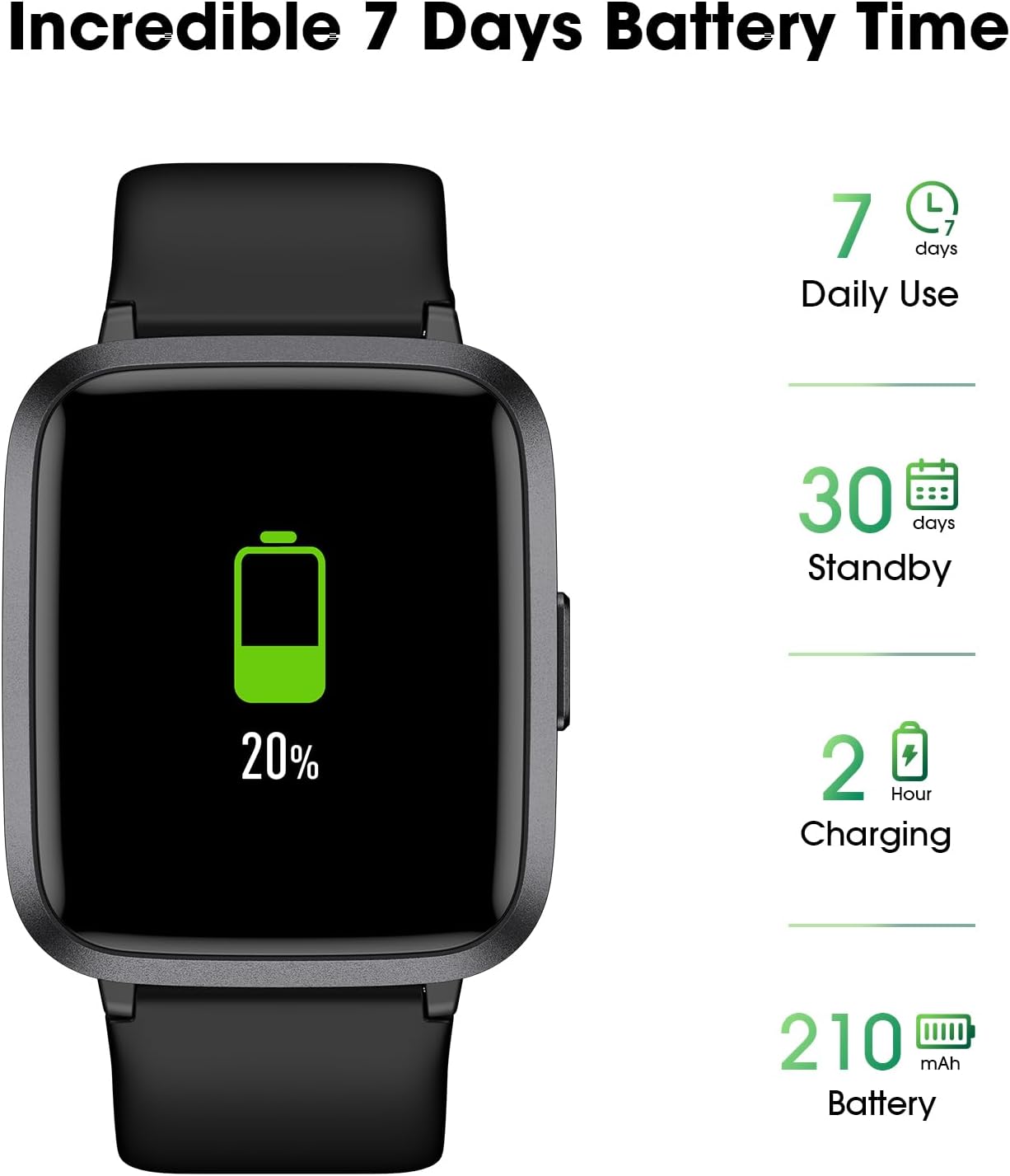 Fitness Tracker Watch with Heart Rate Monitor, Large Screen Activity Tracker with Pedometer, Sleep Monitor, Calories & Step Counter, 5ATM Waterproof Smart Watch for Women Men Fitness Watch for Sports - Image 7