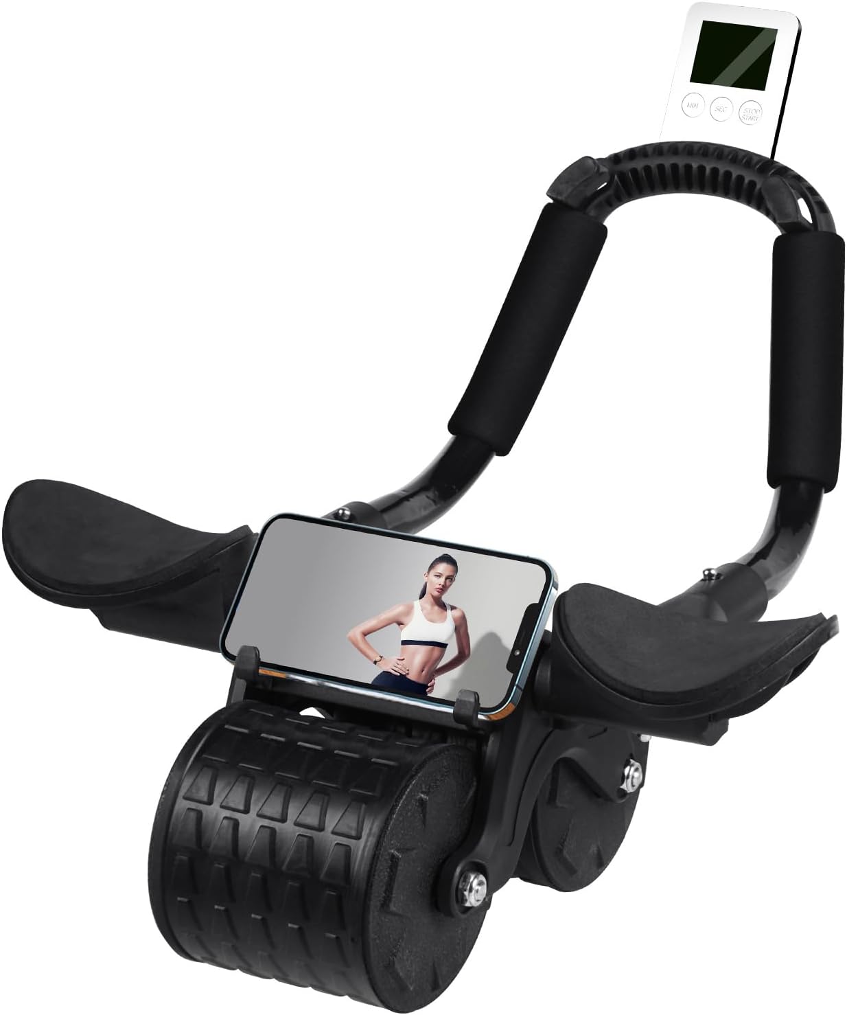 Ab Roller Wheel,with Timer Automatic Rebound Abdominal Wheel,Elbow Support Abs Roller Wheel Core Exercise Equipment - Image 2